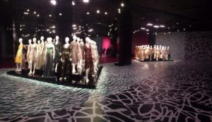 An overview of the main room inside The Journey of A Dress exhibit.  Source: Helena Heslov '16