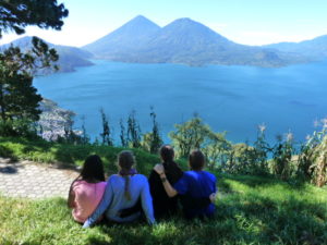 Archer students look into the distance at the volcanoes of Lake Atitlán in Guatemala during their trip in November 2013. Photo used with permission from Syd Stone '16.