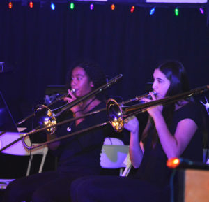 Girls playing in part of the orchestra at the winter concert. Photographer: Sage Brand-Wolf 19'.