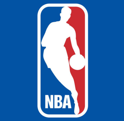 West's silhouette on the NBA logo. The logo was created in 1969 as is still in use. Image source NBA.