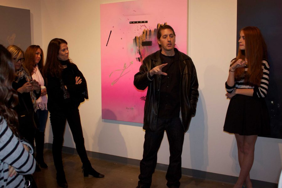 Featured Artist Brad Spence gives talk during gallery show. Photographer: Siena Deck ‘16