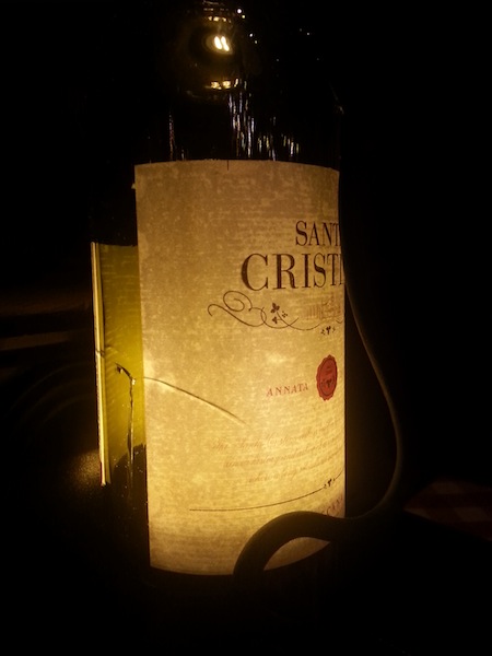 (4)One of the Italian wine bottles made into a light. Photographer: Marcela Riddick 16