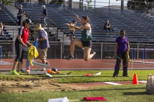 Riddick participated in the long jump field event and placed in third. Photographer: Shishi Shomloo '15