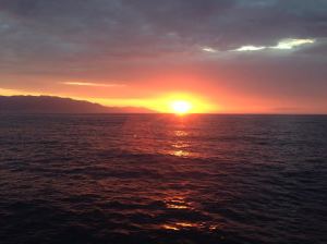 Photo of the sun setting in Catalina taken by Leandra Ramlo '16. 