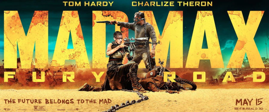 Tom Hardy as Max Rockatansky and Charlize Theron as Furiosa battle together in The Citadel in the promotional poster for Mad Max: Fury Road. Source: Warner Brothers Studios