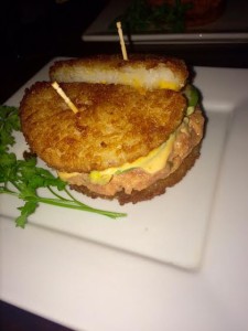 Pictured is the famous spicy tuna crispy and rice burger. Photographer: Helena Heslov '16