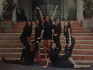 Kandace London (bottom left) poses with the other senior dancers for 2011's dance showcase, Beyond Words