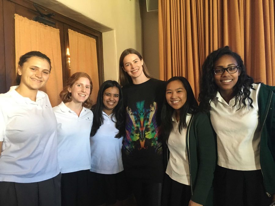 The Diversity Committee poses with supermodel Robyn Lawley after her Love Yourself Day themed talk at lunch. Photo by Juliet Youssef 19.
