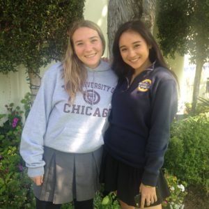 Senior PAL Leaders Sofia Garrick and Seaf Hartley. The two joined the PAL program to help younger girls feel more comfortable going into high school. Photographer: Shelby Mumford '16.