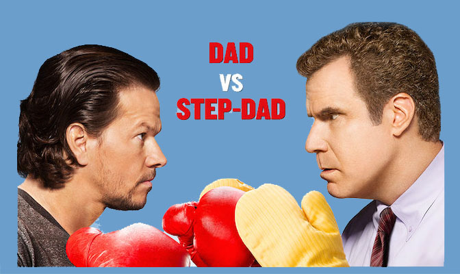 Will Ferrell and Mark Wahlberg stand together as Brad and Dusty. The promotional poster for Daddys Home is made by Kada Cinemas.