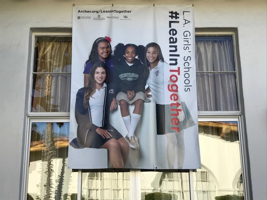One of the many #LeanInTogether campaign posters around campus.  Facebook COO Sheryl Sandberg founded LeanIn.Org, a non-profit organization that supports women using education, networking and Lean In circles. 