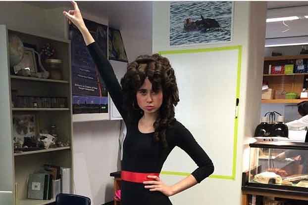 Isabel Adler 17 shows off her non-scary Halloween costume.