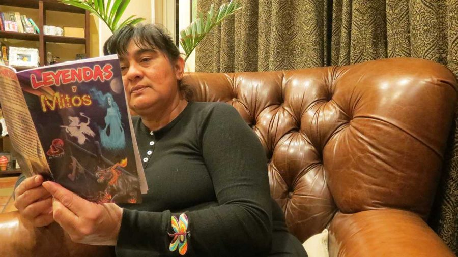 Reyna Gomez, a family friend of reporter Harley Quinn Smith, reads Legends and Myths, a comic book full of Guatemalan folklore. Gomez immigrated to the United States from Guatemala in 1988. She sat down with the Oracle to talk about her fears for the future now that Donald Trump is President-elect.  