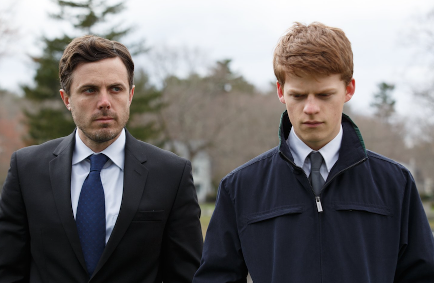 A still of Casey Affleck and Lucas Hedges in Manchester by the Sea. Affleck portrays a man who is named the legal guardian of his nephew after a tragedy strikes in the family. Earlier this month, Affleck won the Golden Globe Award for Best Actor for his performance in the film. Image source: manchesterbytheseamovie.com