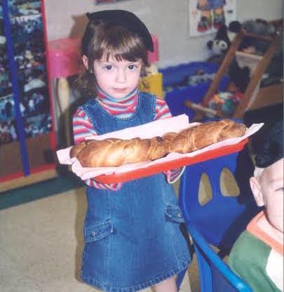 Me, circa 2003. My thoughts were probably my kippah might look like a beret, but at least Ive got a cinnamon challah bigger than me.