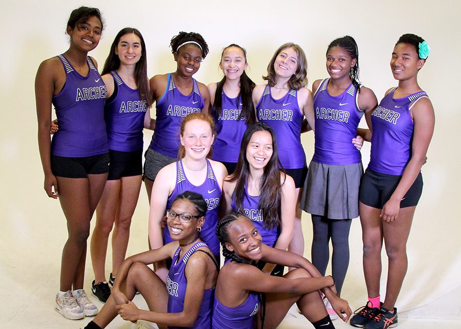 The 2016- 2017 varsity track and field team. Leyla Namazie not pictured. Photo taken by Madina Mohammed.