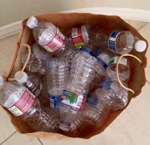 As much as I hate to admit it, pictured here is a bag of plastic water bottles that my family consumed in just a week. Action needs to be taken to limit our usage of plastic bottles, and if my family can do it, then anyone can. 
