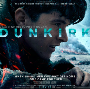 The official poster for Dunkirk featuring actor Fionn Whitehead. Whitehead portrays a young British soldier who is the sole survivor of his group after being attacked by German forces in Dunkirk, France. Image source: Dinkirks Official Instagram. 