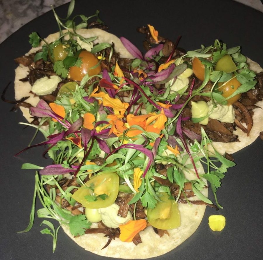 The restaurant offers vegan tacos on their dinner menu. They are the perfect size to share with a friend or to indulge in by yourself. 