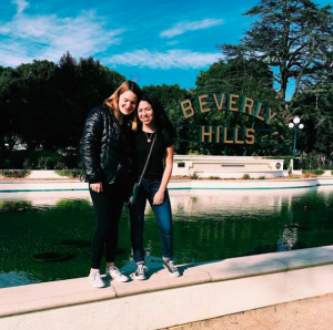 My camp friend, Abby Greenblatt, and I stand in front of the Beverly Hills sign on Canon Drive. Beverly Hills offers many different restaurants and exhibits for the public. 