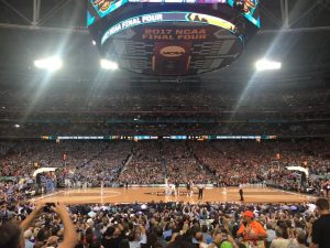 I attended the 2017 NCAA championship game between North Carolina and Gonzaga. The atmosphere was something I have never felt at a sports venue; it was ecstatic. 