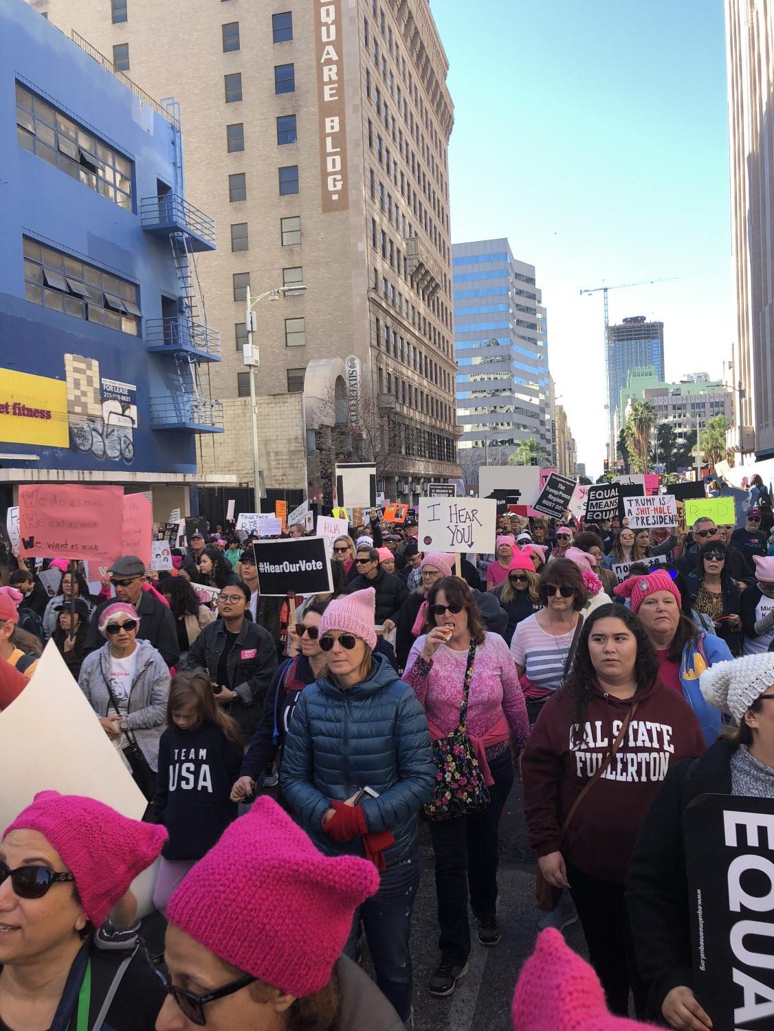600%2C000+Angelenos+March+in+Downtowns+Womens+March