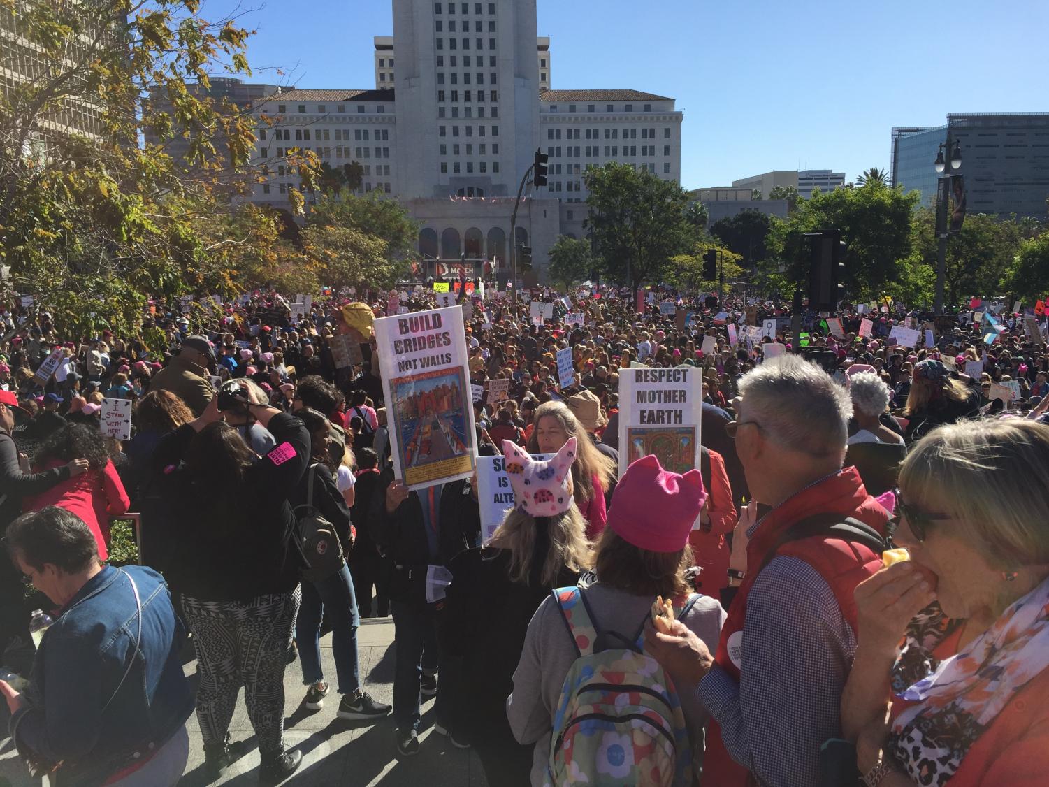 600%2C000+Angelenos+March+in+Downtowns+Womens+March