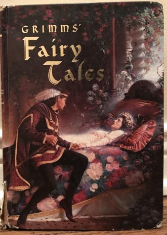 My copy of Grimms’ Fairy Tales. My elementary school allowed me to keep this copy because it was falling apart.  