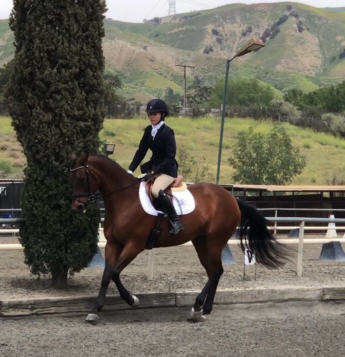 Sydney Cort 20 competes in dressage with her horse, Ellagance. This was the fourth and final show of the 2017-2018 equestrian season. 
