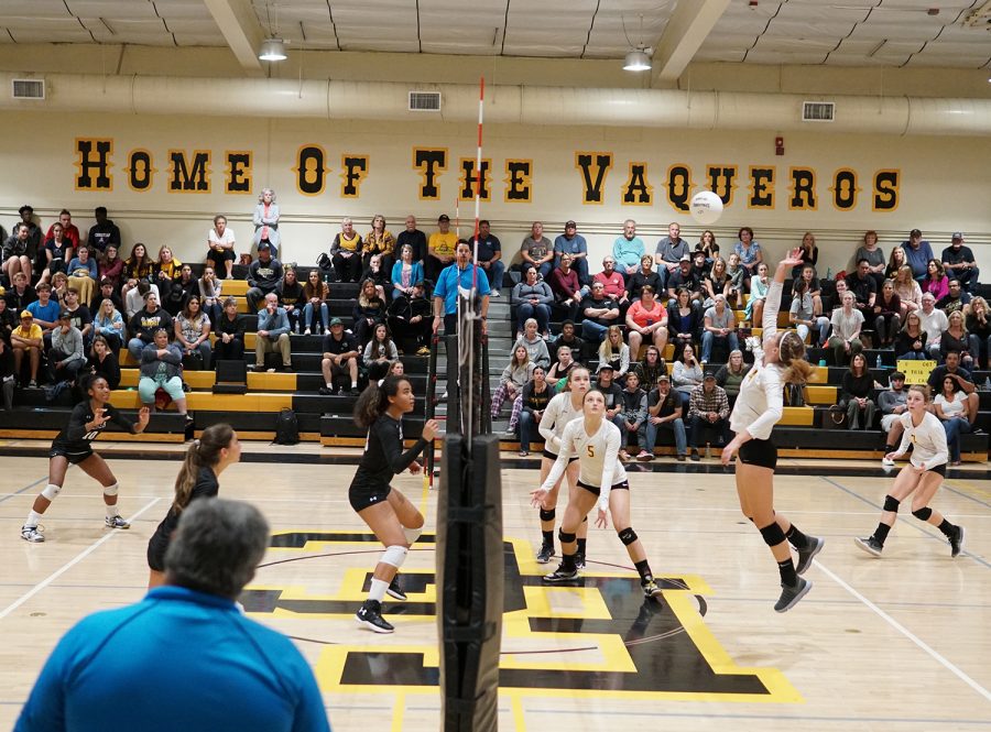 An El Capitan High School player spikes the ball. The Archer varsity volleyball team made it to the final round of CIF-SS Division 6 playoffs this year and the first round of state playoffs without any seniors on the team.