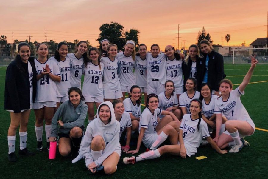 The+varsity+team+poses+for+a+picture+after+one+of+their+games.+The+team+won+their+second+playoff+game+against+Nordhoff+on+Feb.+8.++They+play+Jurupa+Valley+in+the+quarterfinals+on+Feb.+12.