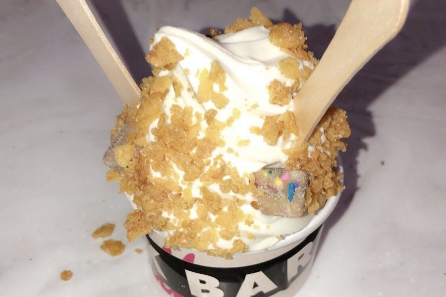 I ordered the cereal milk ice cream with corn flakes and birthday truffles. This is the perfect late night treat as it reinvents the classic bowl of cereal into a delicious dessert with a sugary twist. 