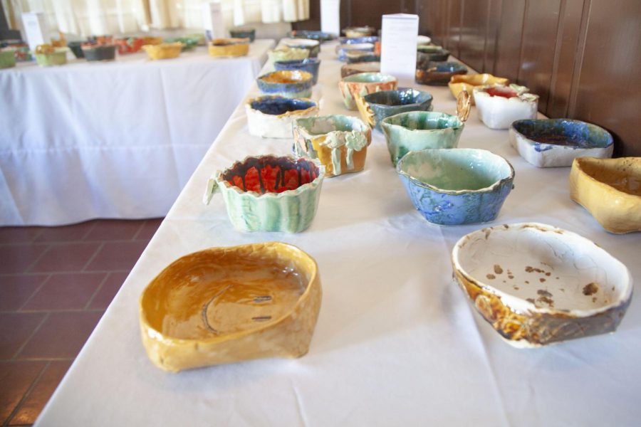 For their annual Empty Bowls dinner, the sixth grade class created ceramic bowls. In addition to creating the bowls, the sixth graders participated in raffles, poem-writing and a can drive.