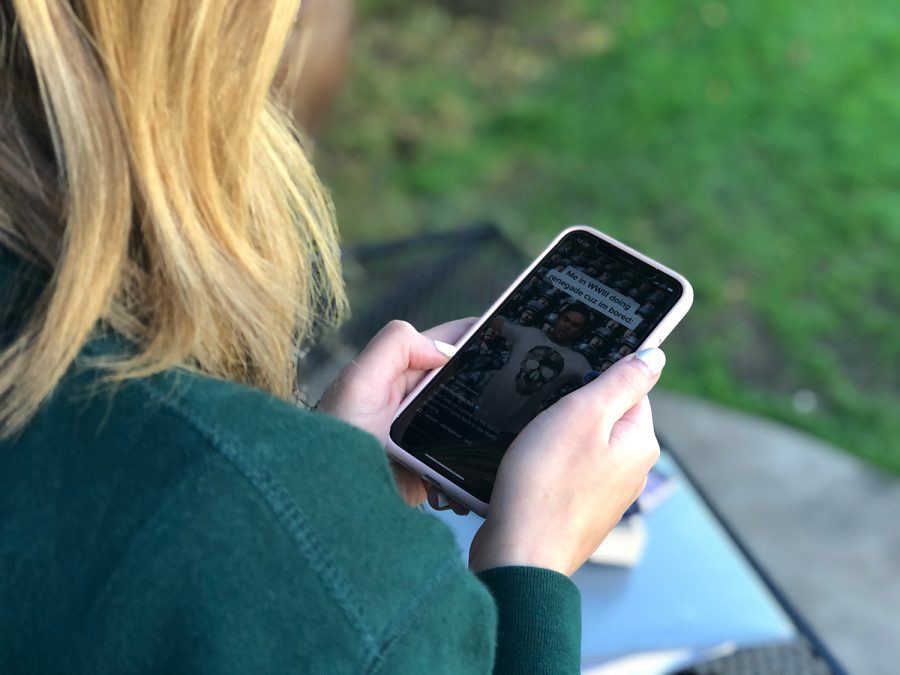 Sophomore Lauren Robson scrolls through TikTok and views a #WWIII video. After the conflict between the U.S. and Iran these videos went viral. 