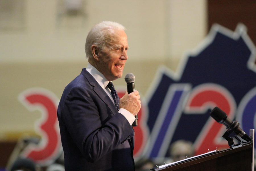 Democratic Presidential Candidate, Former Vice President Joe Biden speaks at a rally on March 1 in Norfolk, Virginia, at Booker T. Washington High School. Remember to register or pre-register to vote at https://vote.gov/. 