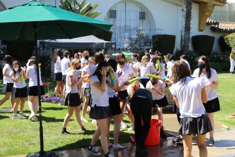 The week of May 24 was the seniors last week on campus. To celebrate, they ended Monday with a water battle to share some laughs and memories. This was a COVID-adapted version of the traditional fountain jump.
