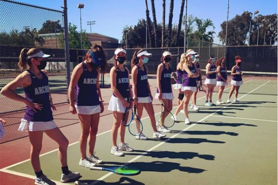 Archers Varsity tennis team made it to CIF quarterfinals at Sage Hill School. The team did not advance however, two singles and two doubles partners qualified for the CIF individual championships.  