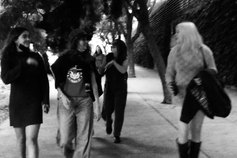 My friends and I photographed walking, blissfully unaware of the struggles ahead of us.