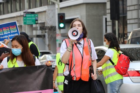 Paola Hoffman '22 was a strike marshal for the 24 hour Youth Climate Strike Los Angeles in September 2021. The goal of the strike was to "target Big Oil in this action and demand freedom from fossil fuels" of Governor Gavin Newsom.