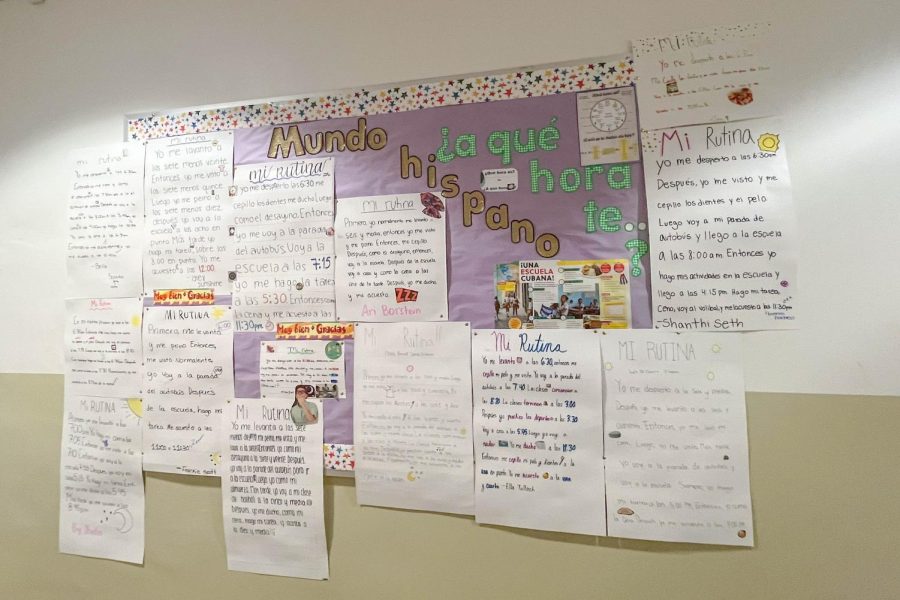 The language hallway's walls are filled with the work of students in Archer's Spanish, Chinese and French classes. For me, it's extra special to see the work in Spanish and to walk by classrooms speaking my native language. Like in many places, the Spanish language is what brings a sense of home and security for me. 
