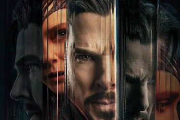 This poster shows the main characters, Stephen Strange and Wanda Maximoff, from the film Doctor Strange and the Multiverse of Madness, which was released in theaters May 6. In its first weekend in theaters, the movie grossed $185 million domestically and $265 million internationally, according to Collider.