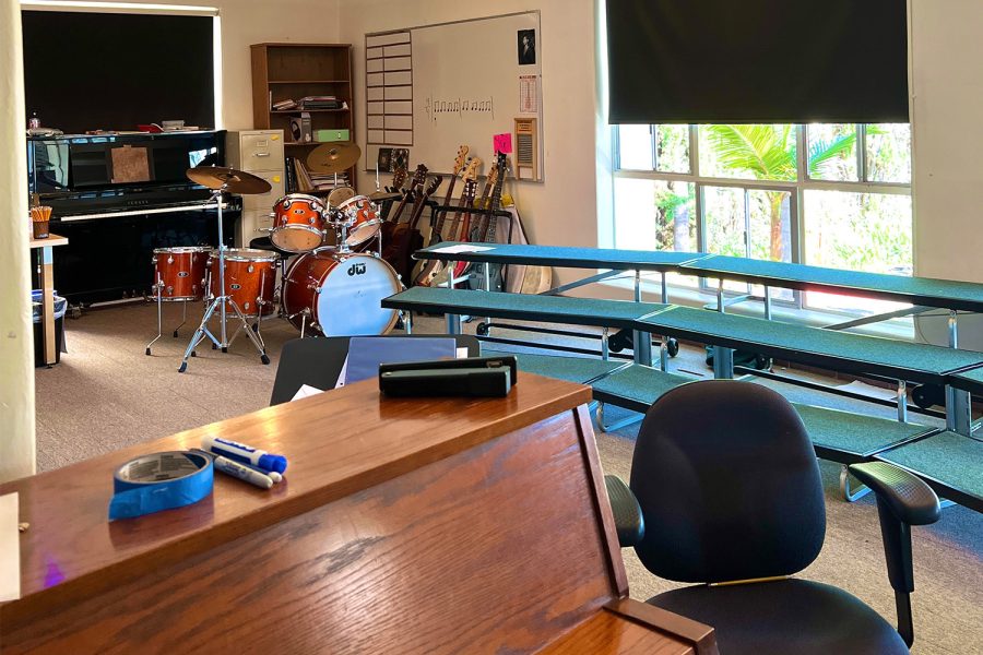 The music room is a creative space for students to explore their own compositions and creative skills. Advance Study classes have started working with other Archer musicians to incorporate into their final projects.