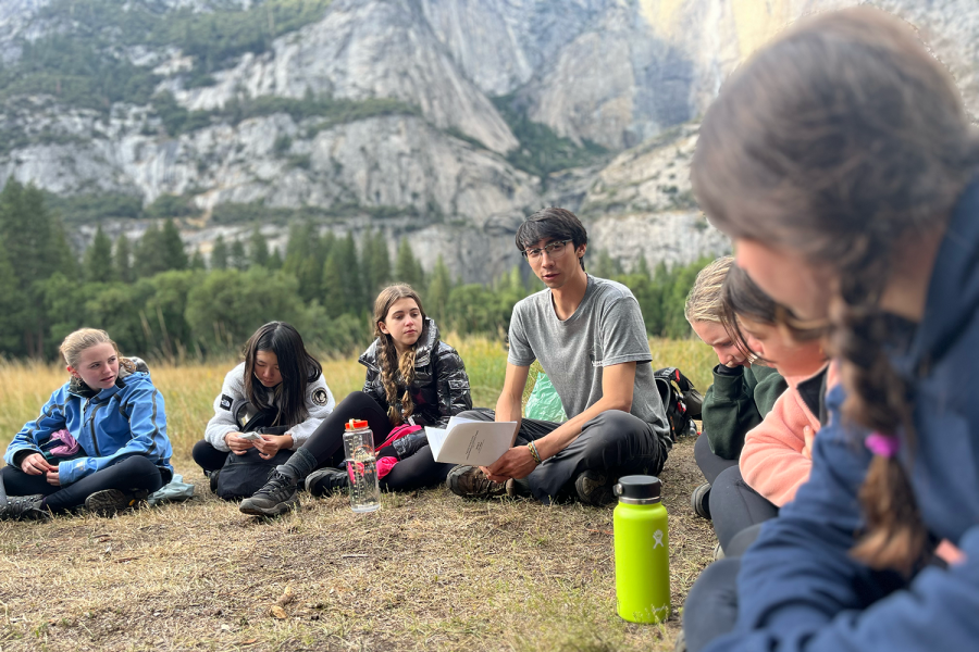 Eighth graders Gabby Kaplan, Sherry Zhang, Siena Fantini, Chloe Winkler and Pasha Selig learn from their guide about the history of Yosemite. By far my favorite part was my group, my cabin, because we have so many inside jokes now [and] were all really close, Fantini said. I got to meet some people who I didnt think Id be very close with until we were actually at Arrow Week... I had a phenomenal time with my cabin, and our trail leader was really funny.