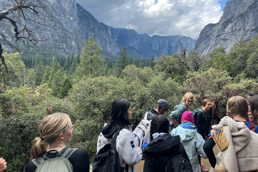 Students hike on a trail in Yosemite and work together to decide their pace. I think the most important thing that I learned was making sure everyones caught up to speed on whats going on, like if somebody was falling behind on trail [making sure to] check in, Fantini said. We had to make sure that everyone was one group, and I think that can be applied in real life.