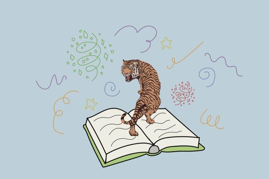 This+image+depicts+a+tiger+crawling+out+from+the+pages+of+a+book.+Storytelling+is+an+integral+part+of+ones+life%2C+whether+it+be+the+fables+you+hear+as+a+child%2C+your+favorite+movie%C2%A0or+a+book+youve+read+for+an+English+class.+Storytellers+have+the+power+to+bring+people+together+and+combat+the+hate+we+so+commonly+see+in+society+today.