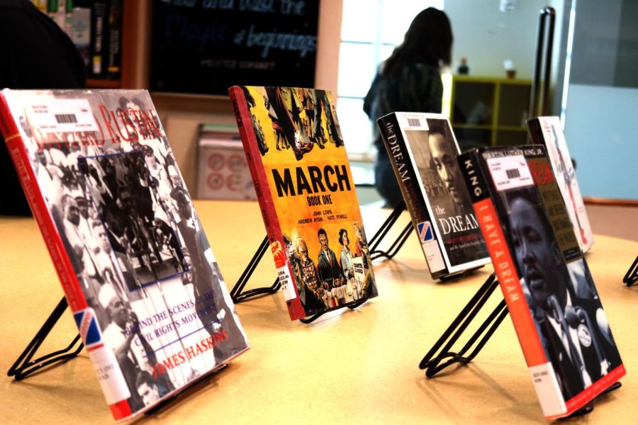 This book display in Archer’s library showcases books about Dr. Martin Luther King Jr. and spotlights the causes he supported. Assistant Librarian Denise Hernandez helped assemble this book display, which is one of the many ways students and faculty at Archer celebrated and honored MLK Day.