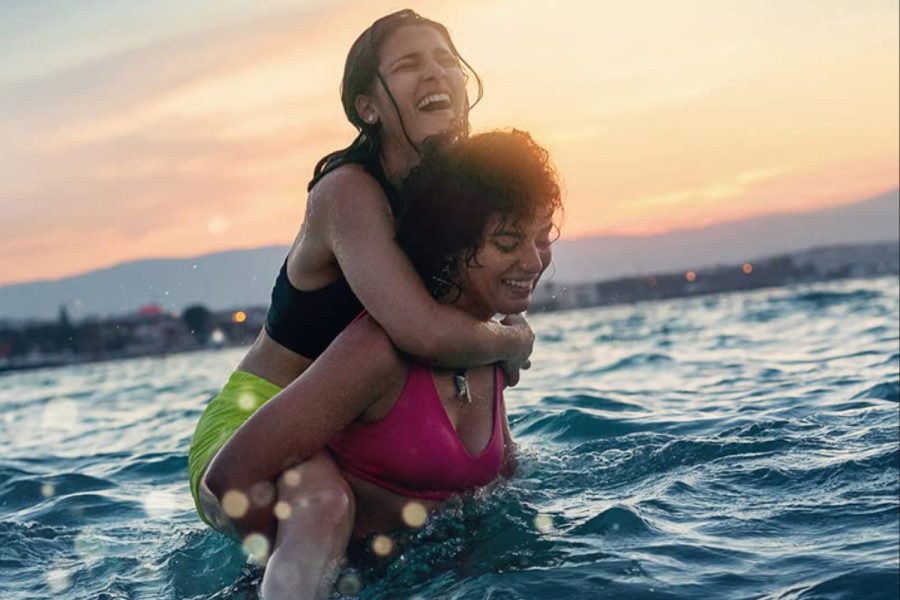 The Mardini sisters, two gifted swimmers, play in the ocean during sunset. Netflix released the film Nov. 23. The film highlights the Syrian refugee crisis through the Mardini sisters story.