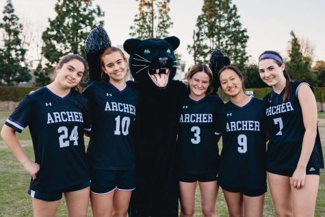 Archer varsity seniors smile after securing a win against Buckley to conclude their senior night.  The team won their league and went on to CIFs where they lost in the second round.  