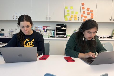 Editors Rose Sarner ('23) and Maia Alvarez ('24) edit articles during class. Since NPR and other publications have ceased posting on Twitter, our editorial board has thought a lot about our presence on the platform.