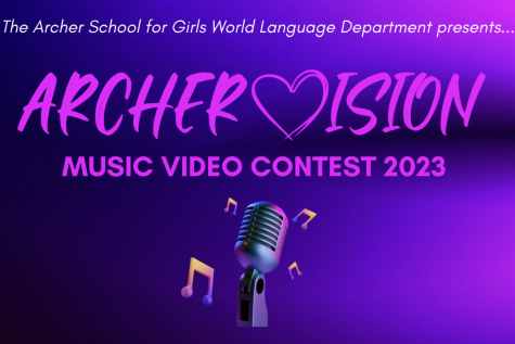 Spanish teacher Talia Geffen produced the poster for the first ever ARCHERVISION competition based on the Eurovision Song Contest poster. The competition included both middle and upper school divisions. (Graphic Illustration by Talia Geffen)